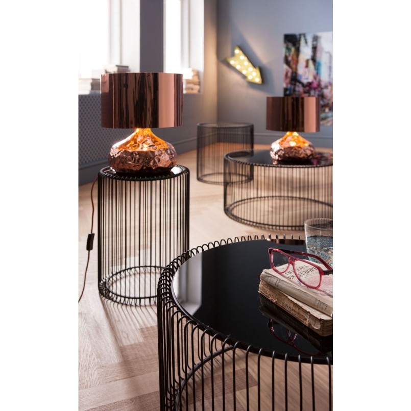 Table basse ronde Wire noir 2/set Kare Design