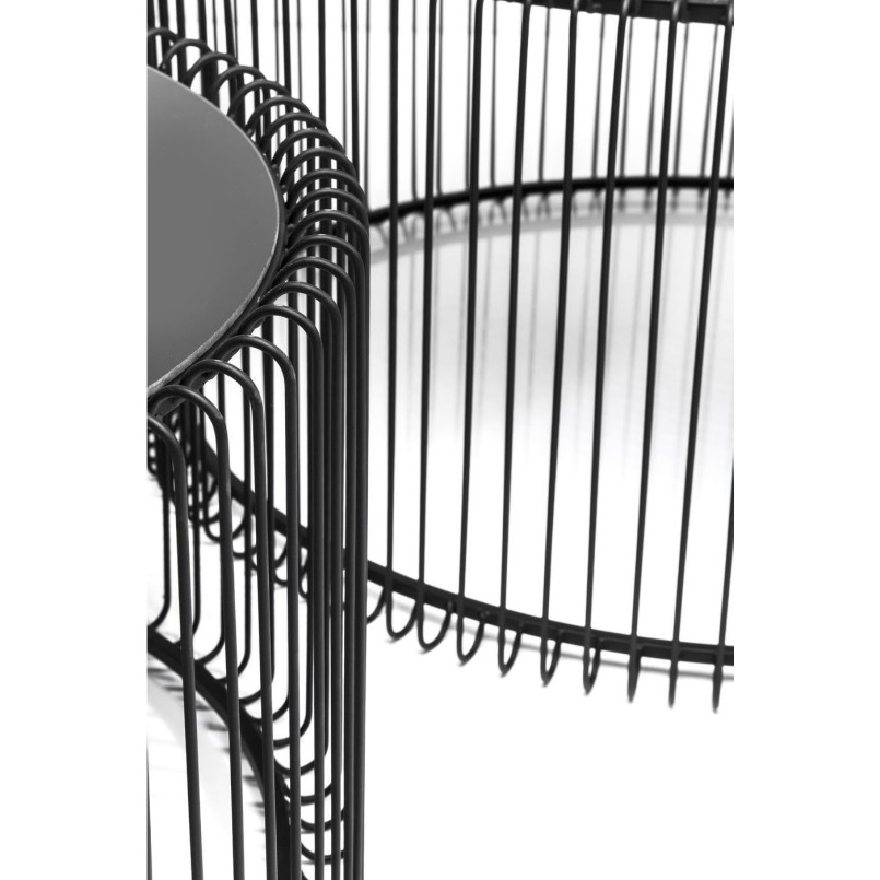 Table basse ronde Wire noir 2/set Kare Design