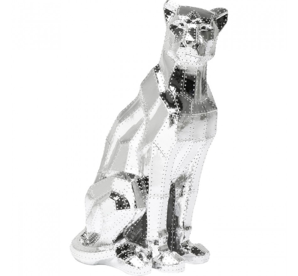 Woonaccessoires sitting cat rivet chroom Kare Design