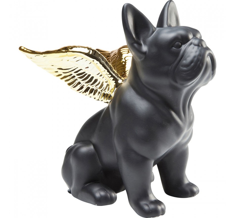 Woonaccessoires zwart bulldog gouden vleugels Kare Design