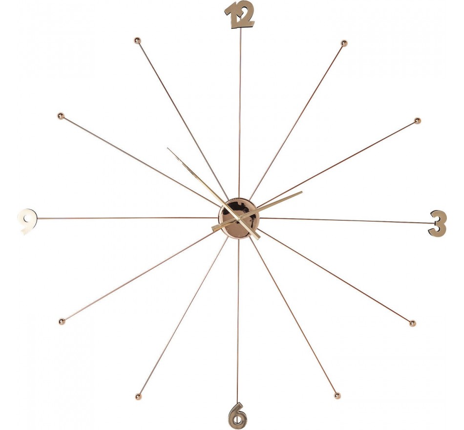 Wandklok Like Umbrella roze goud Kare Design