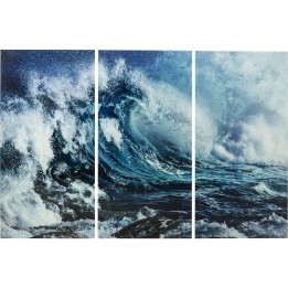 Tableau en verre Triptychon Wave 160x240cm 3/set