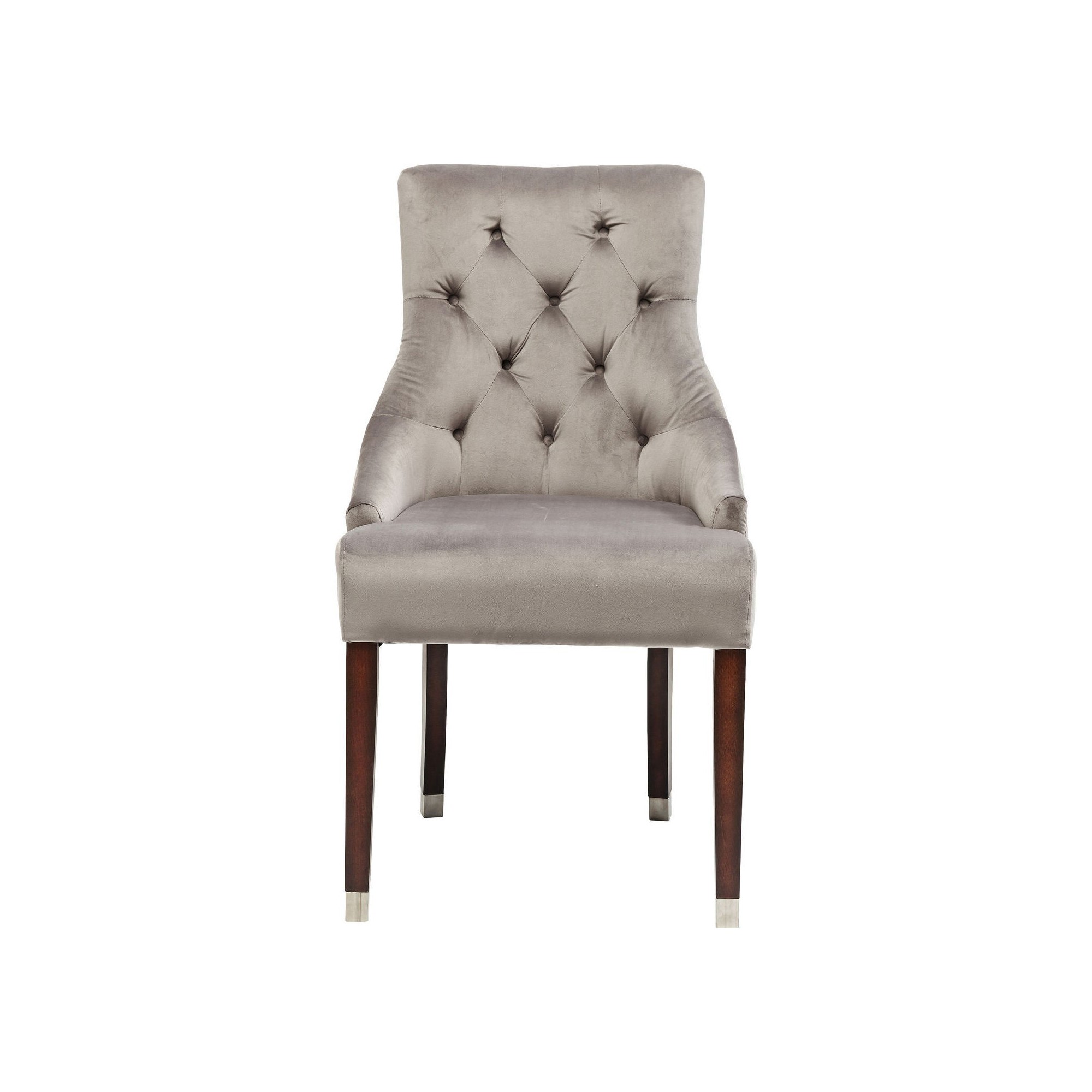 Chair with Armrests Prince Velvet Grey Kare Design