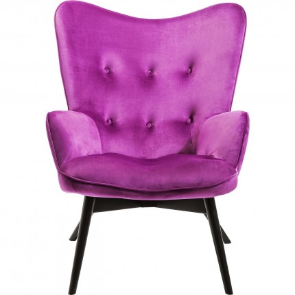 Fauteuil Vicky fluweel paars Kare Design