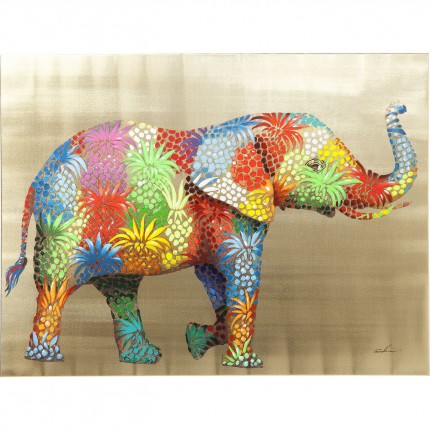 Picture Touched Flower Elefant 90x120cm Kare Design