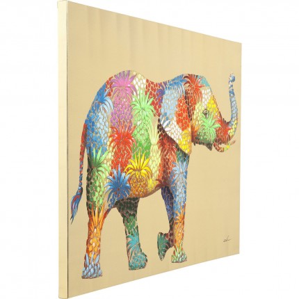 Schilderij Flower Elefant 90x120cm Kare Design