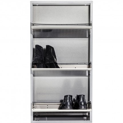 Shoe Container Caruso Silver brushed 3 drawers Kare Design