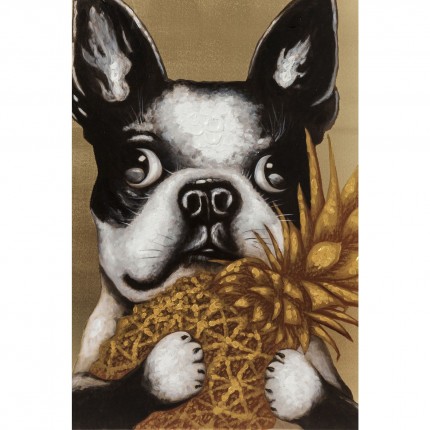 Schilderij Dog with Pineapple 80x80cm Kare Design