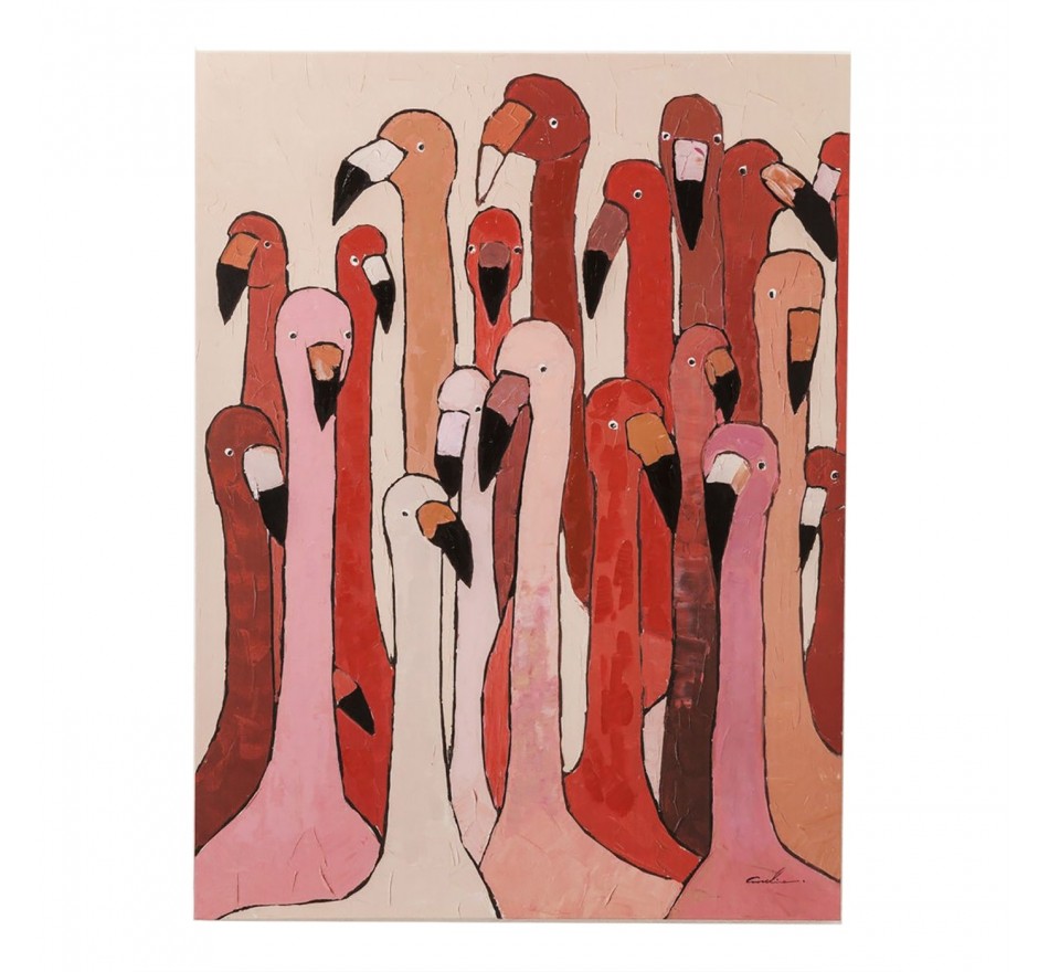Schilderij Flamingo Meeting 120x90cm Kare Design