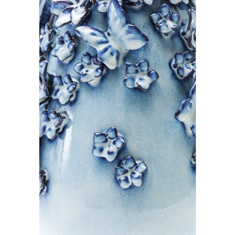 Vase Butterflies Lightblue 35cm Kare Design