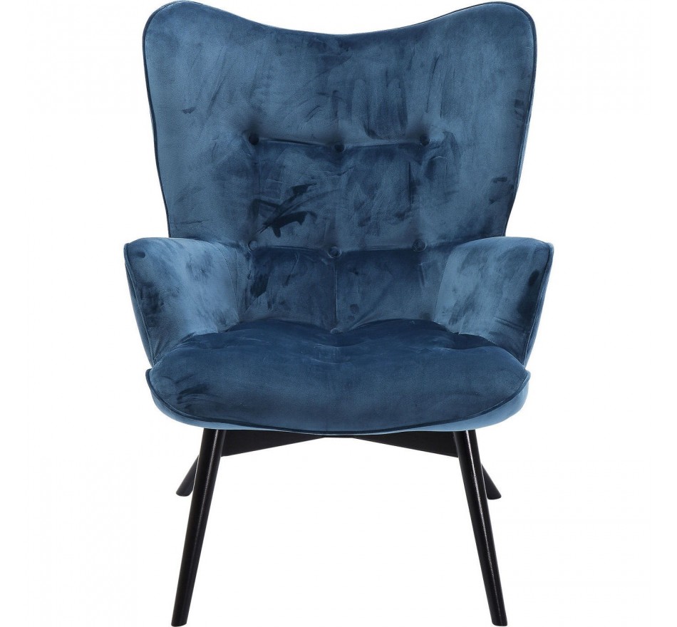 Fauteuil Vicky fluweel olieblauw Kare Design