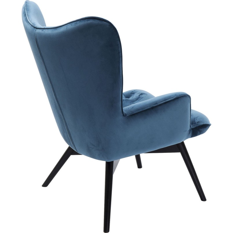 Armchair Black Vicky Velvet Bluegreen Kare Design