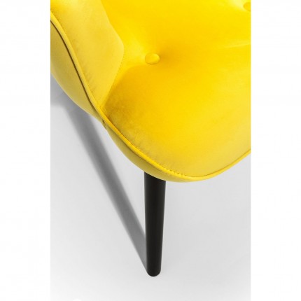 Armchair Black Vicky Velvet Yellow Kare Design