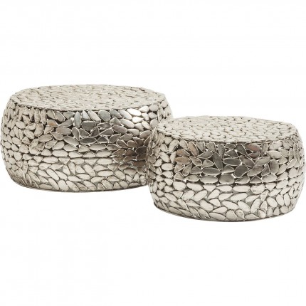 Coffee Table Pebbles Deluxe Silver (2/Set) Kare Design