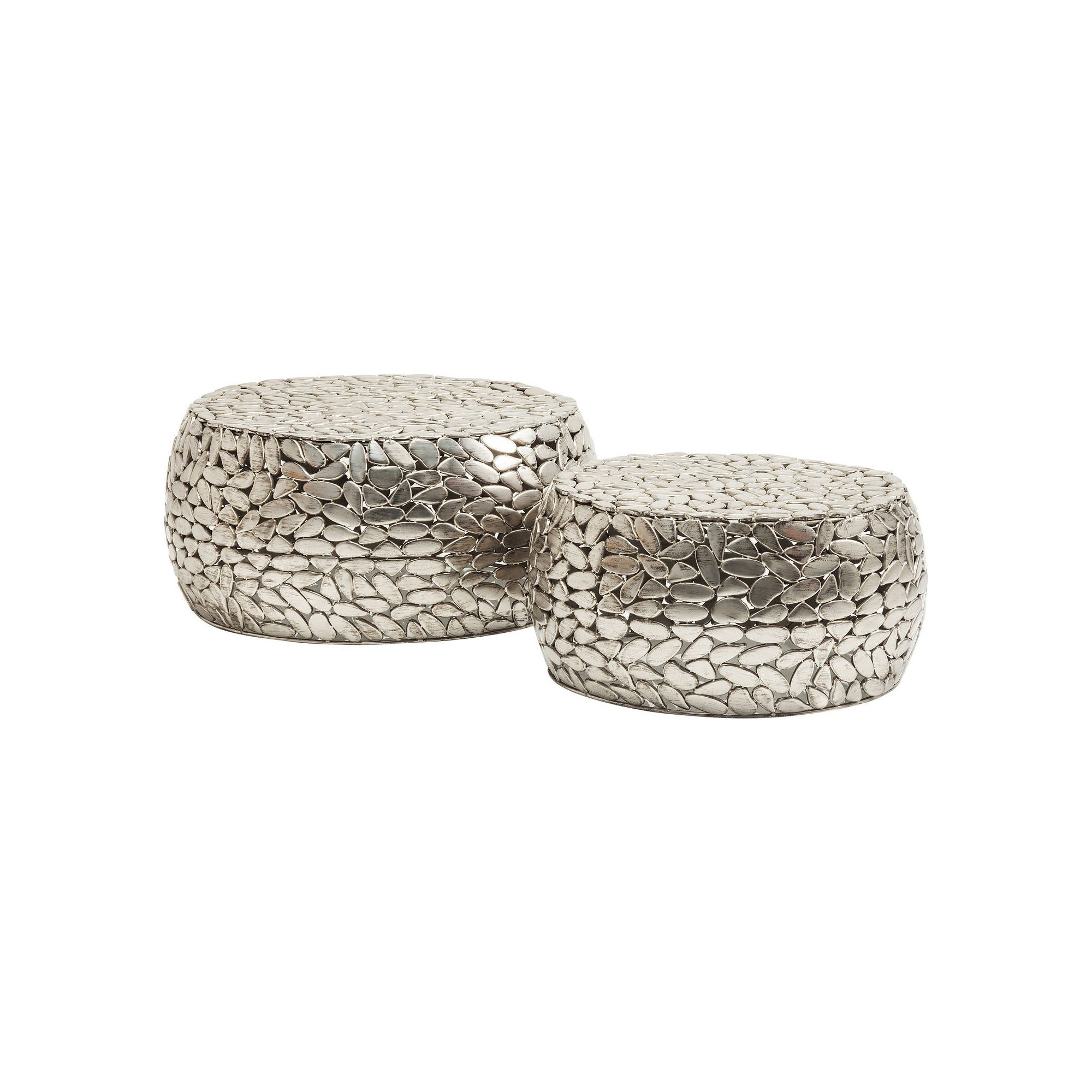 Coffee Table Pebbles Deluxe Silver (2/Set) Kare Design