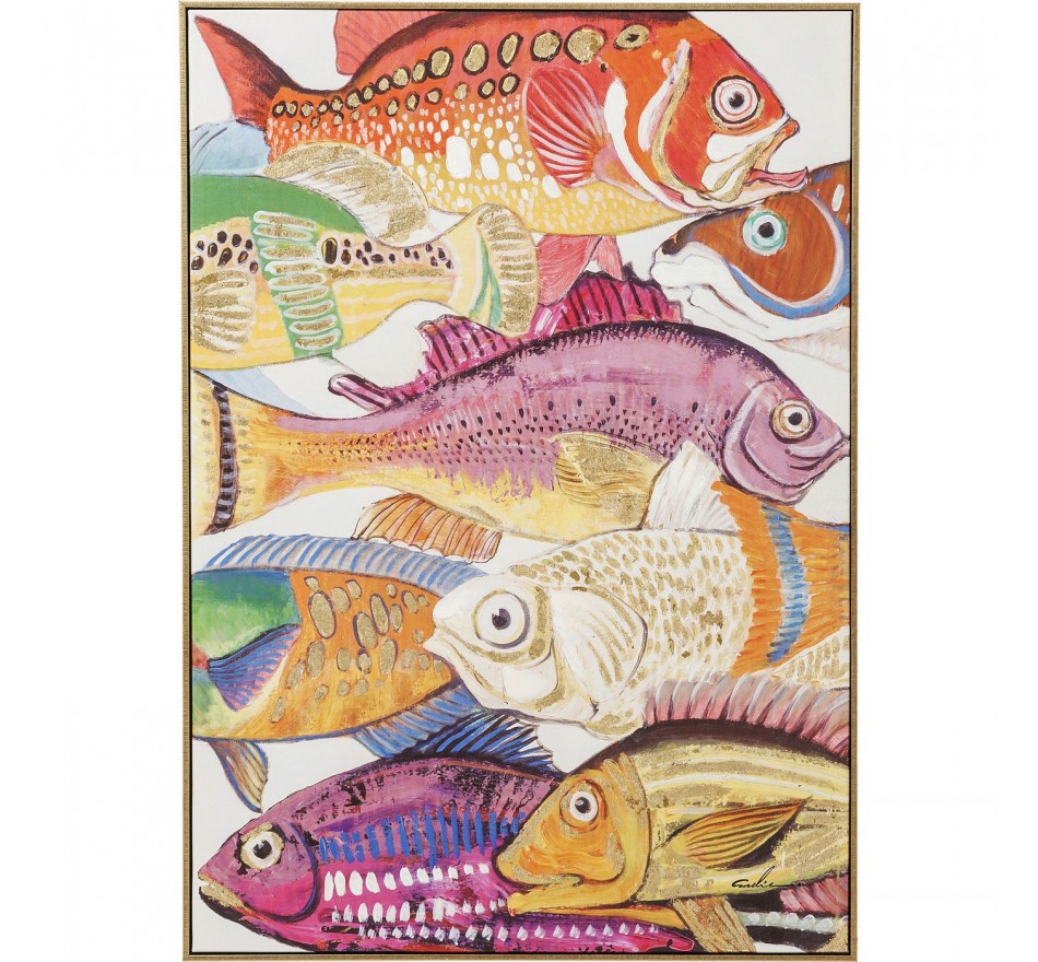 Tableau Touched Fish Meeting One 70x100cm Kare Design