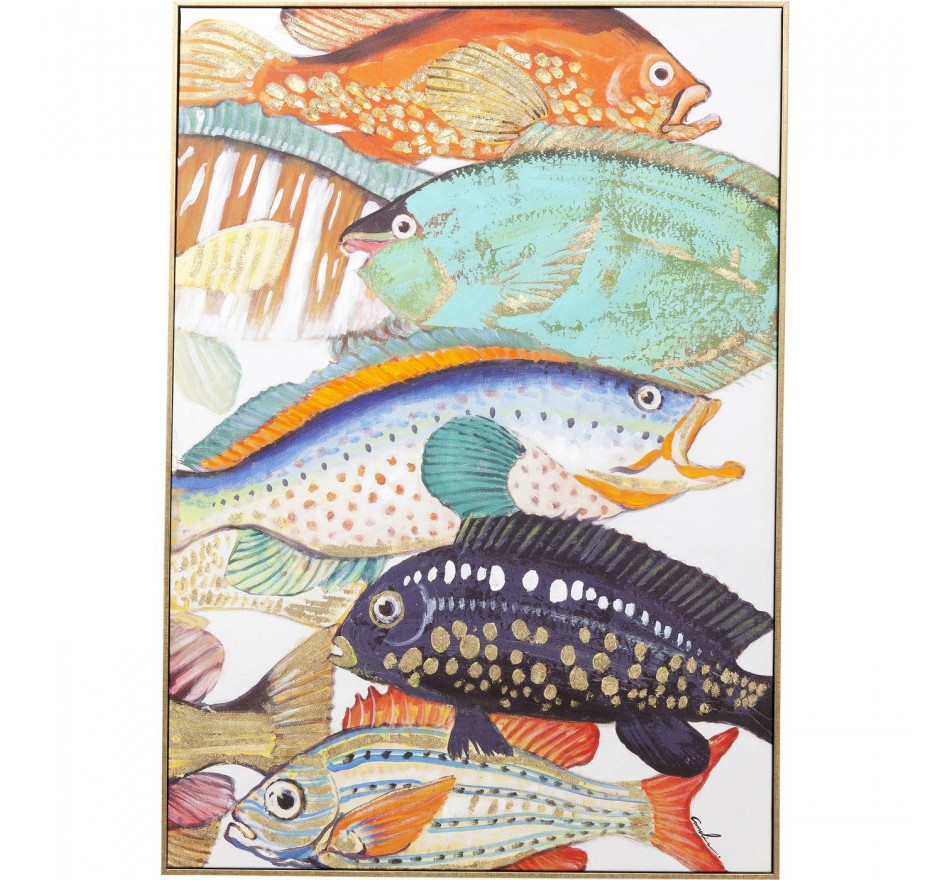 Schilderij Fish Meeting Two 100x70cm Kare Design