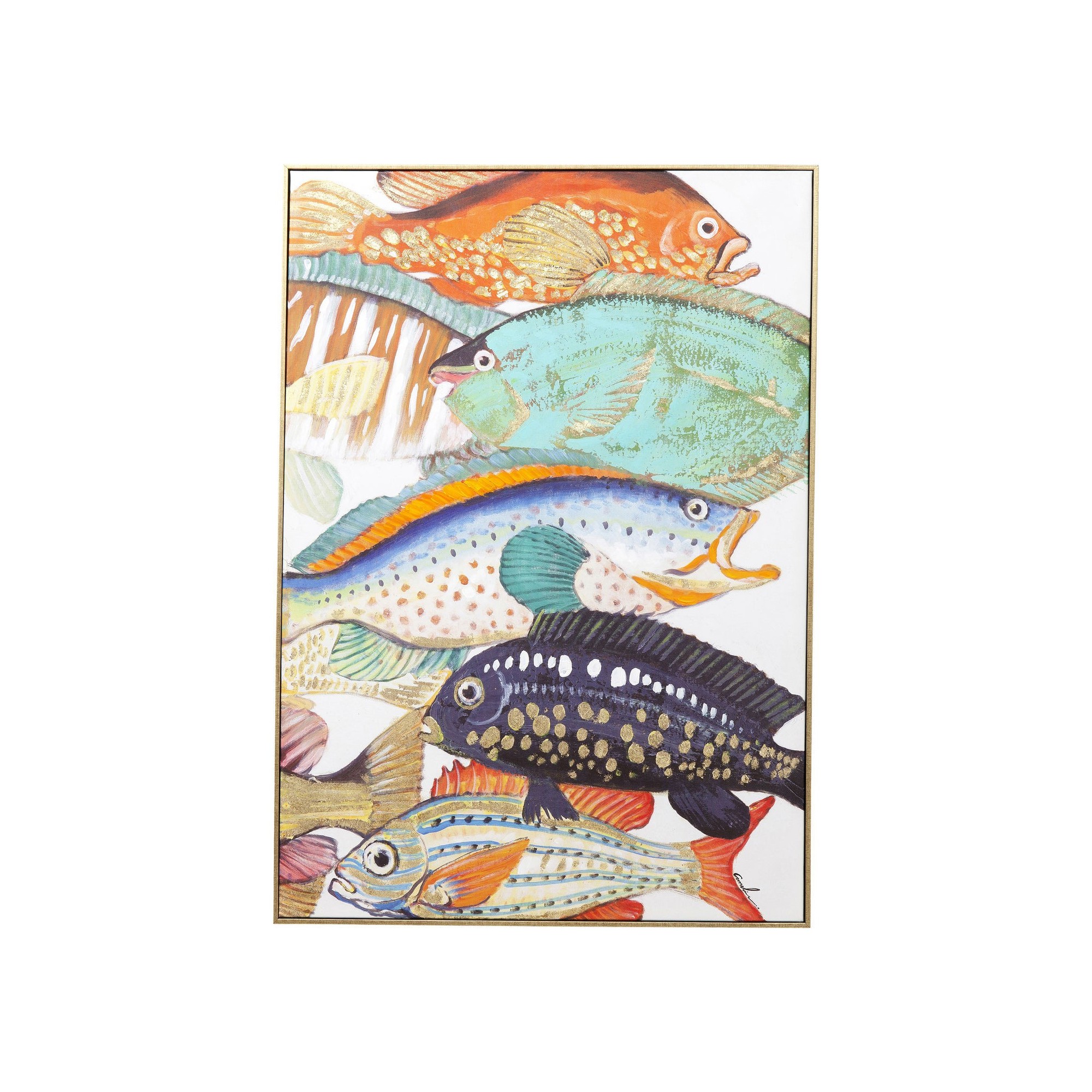 Picture Touched Fish Meeting Two 100x70cm Kare Design
