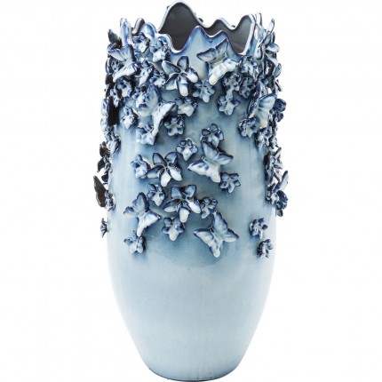 Vase Butterflies Lightblue 50cm Kare Design