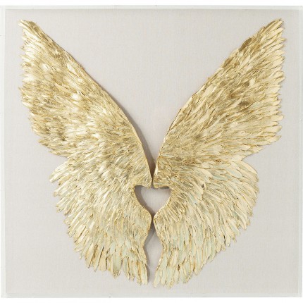 Decoratief frame Wings Gold White 120x120cm Kare Design