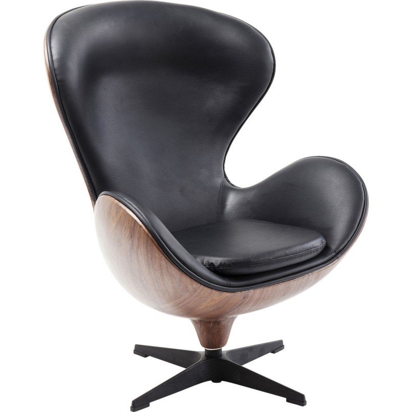 Fauteuil pivotant Lounge noir Kare Design