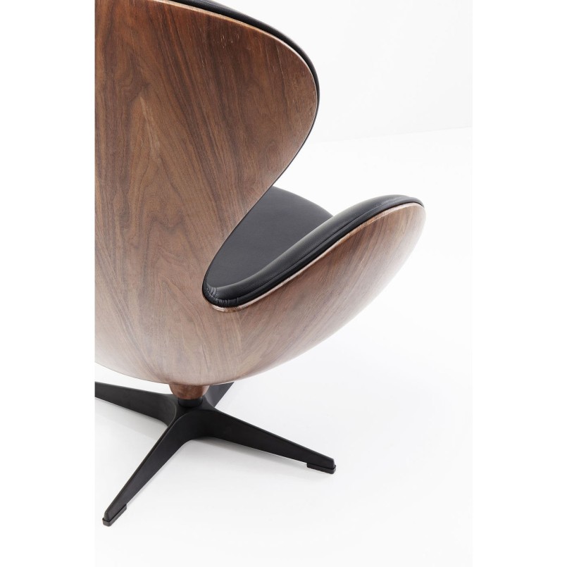 Fauteuil pivotant Lounge noir Kare Design