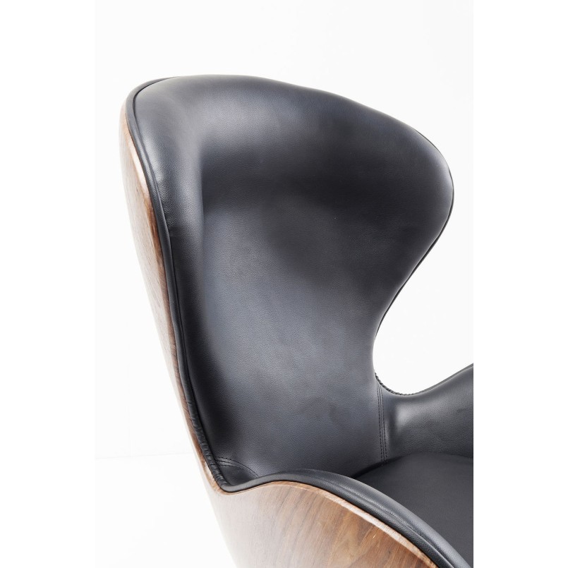 Fauteuil pivotant Lounge noir Kare Design