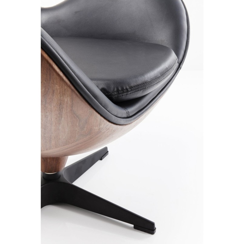 Fauteuil pivotant Lounge noir Kare Design