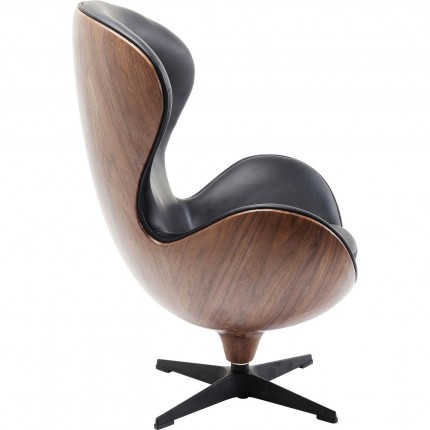Swivel Chair Lounge Black Walnut Kare Design