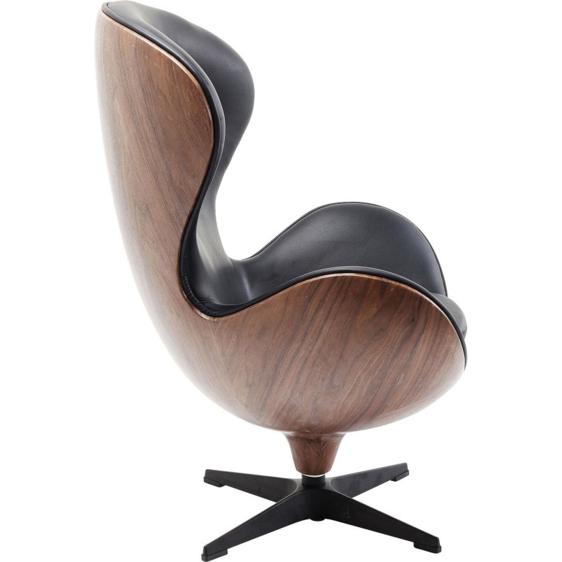 Fauteuil pivotant Lounge noir Kare Design