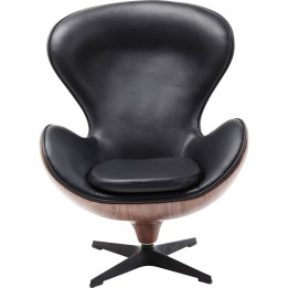 Fauteuil pivotant Lounge noir Kare Design