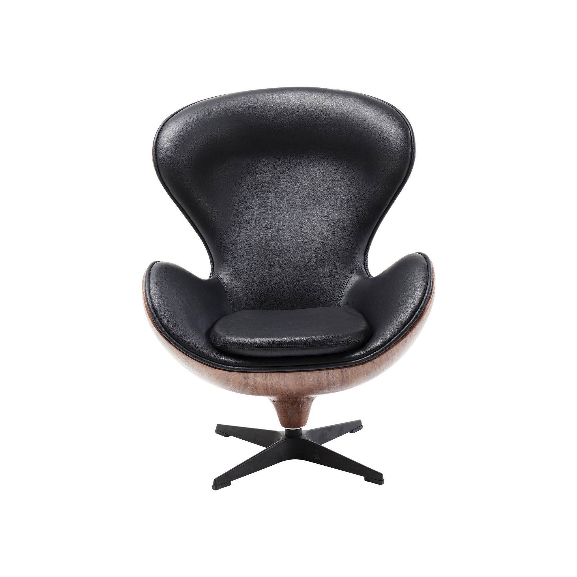 Swivel Chair Lounge Black Walnut Kare Design