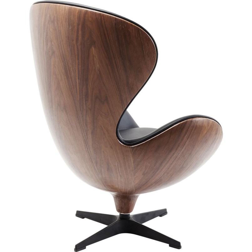 Fauteuil pivotant Lounge noir Kare Design