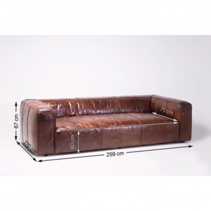 Sofa leer Cubetto 260 cm Kare Design