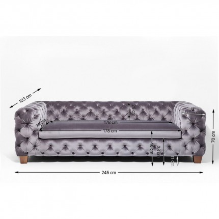 Sofa Desire Grey 3-Seater Kare Design