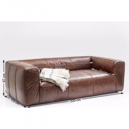 Sofa leer Cubetto 220 cm Kare Design