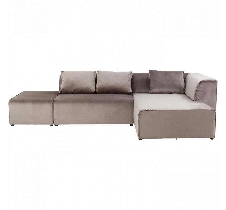 Hoekbank Infinity rechts fluweel bruin Kare Design