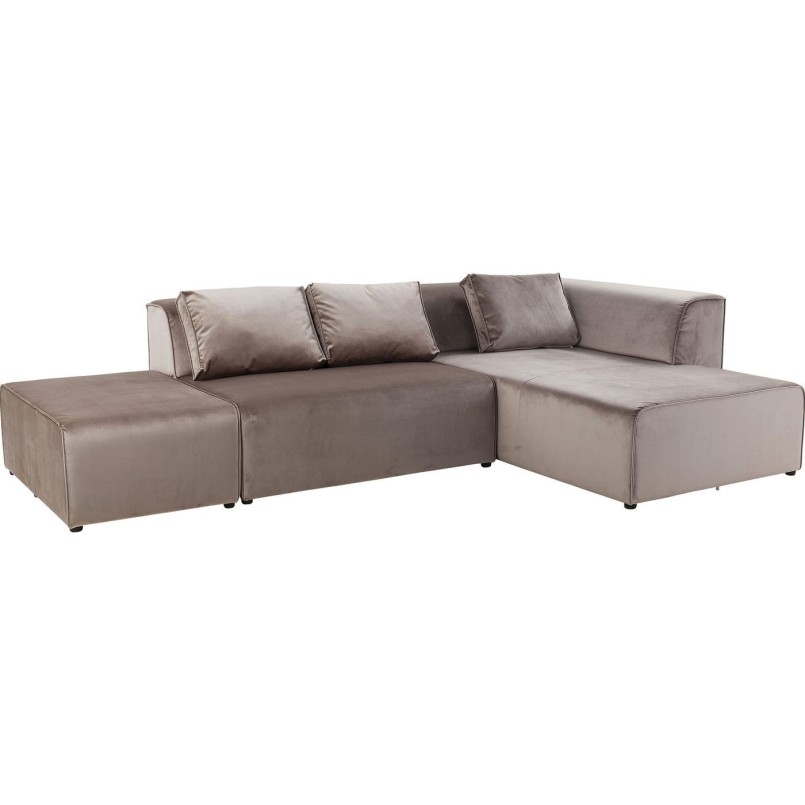Canapé Infinity Rich velours droite taupe Kare Design