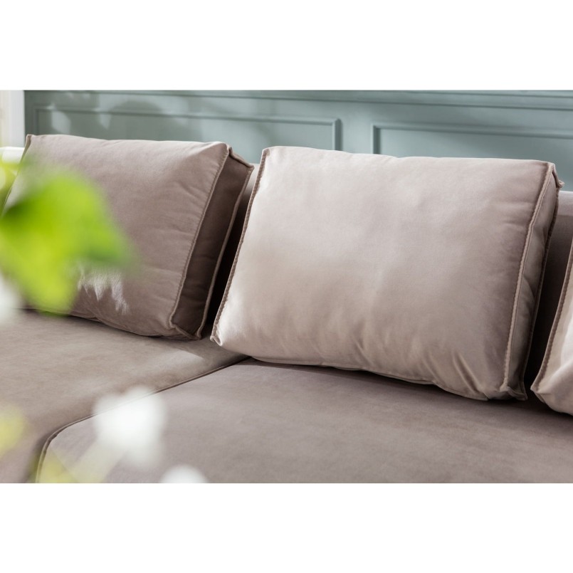 Canapé Infinity Rich velours droite taupe Kare Design