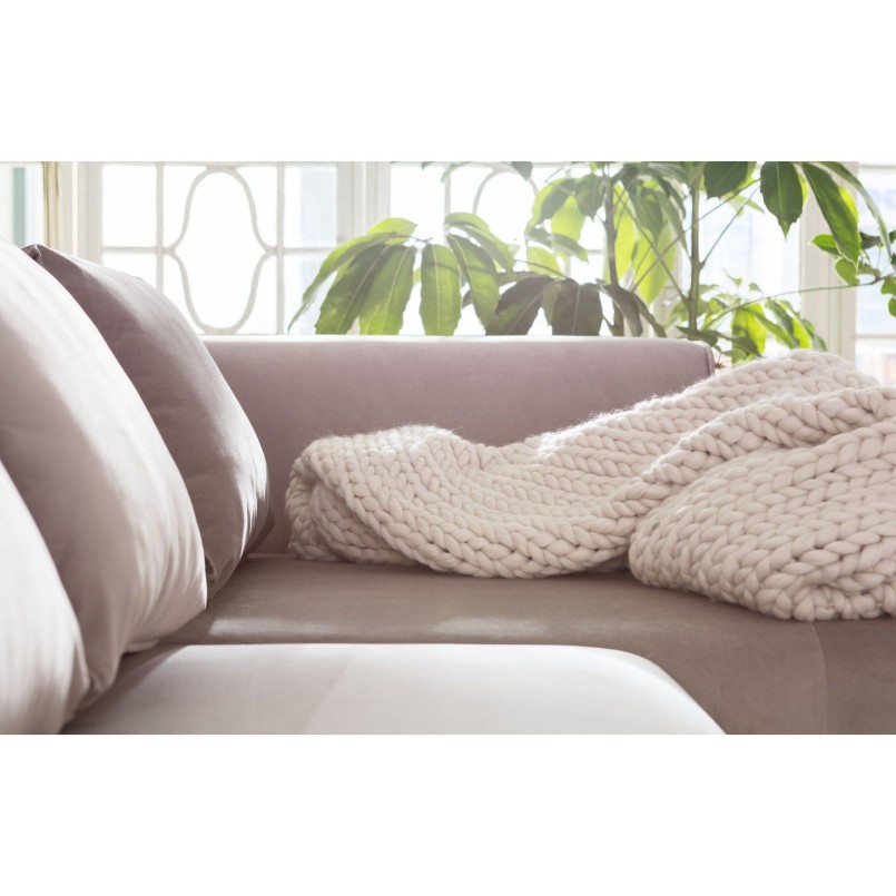 Canapé Infinity Rich velours droite taupe Kare Design
