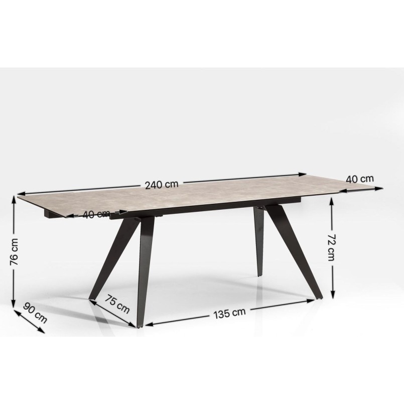Table à rallonges Amsterdam 160x90cm Kare Design