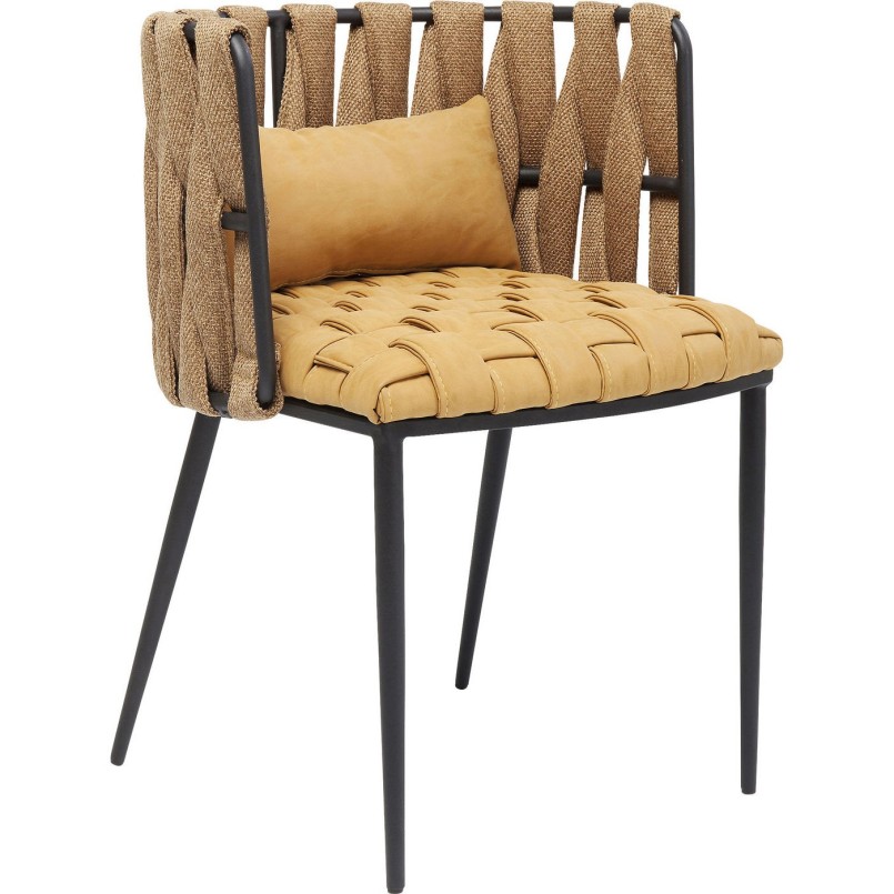 Chaise Cheerio jaune avec coussin Kare Design