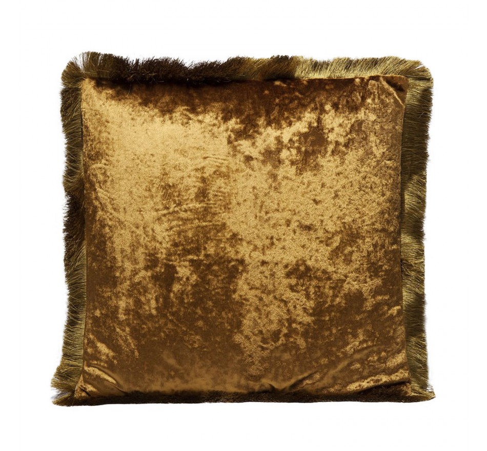 Kussen franje Cannes 45x45cm geel Kare Design