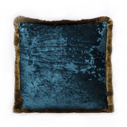 Kussen franje Cannes 45x45cm blauw Kare Design