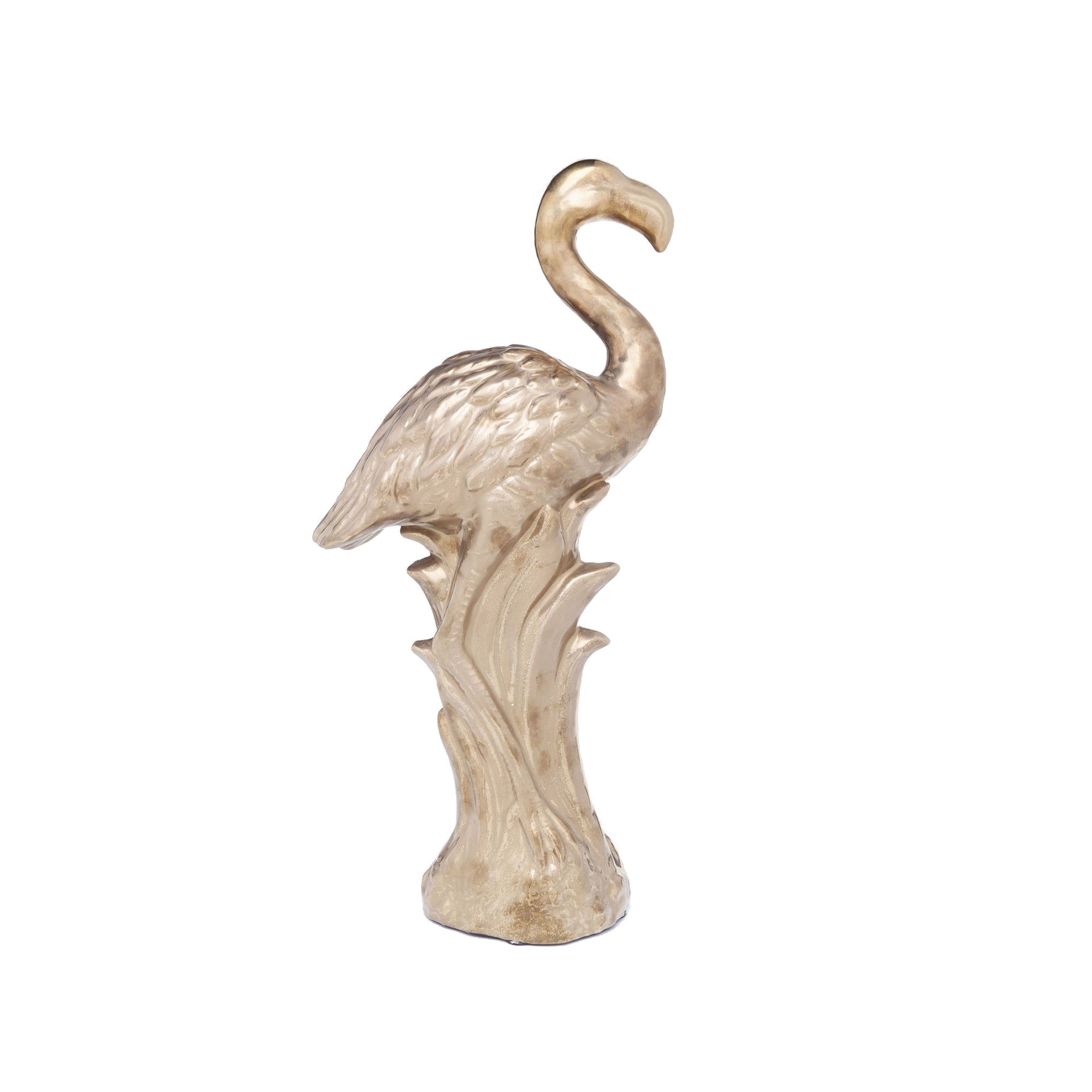Deco Figurine Flamingo Side Gold Kare Design