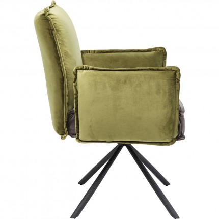 Chair with armrests Chelsea green and grey Kare Design