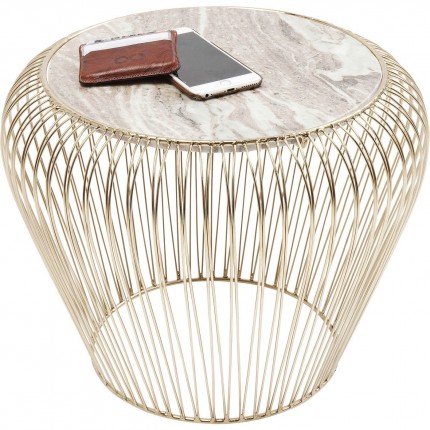 Side Table Beam Grey Marble Brass Ø43cm Kare Design