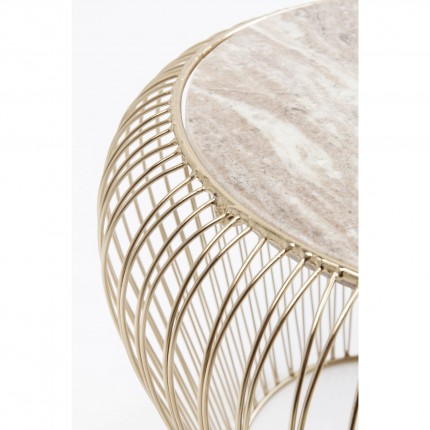 Side Table Beam Grey Marble Brass Ø43cm Kare Design