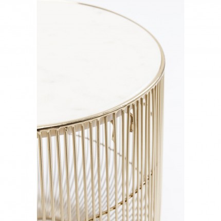 Side Table Beam White Marble Brass Ø32cm Kare Design