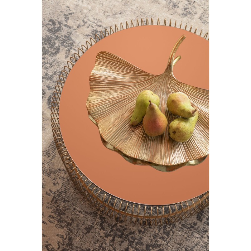 Tables basses rondes Wire laiton set de 2 Kare Design